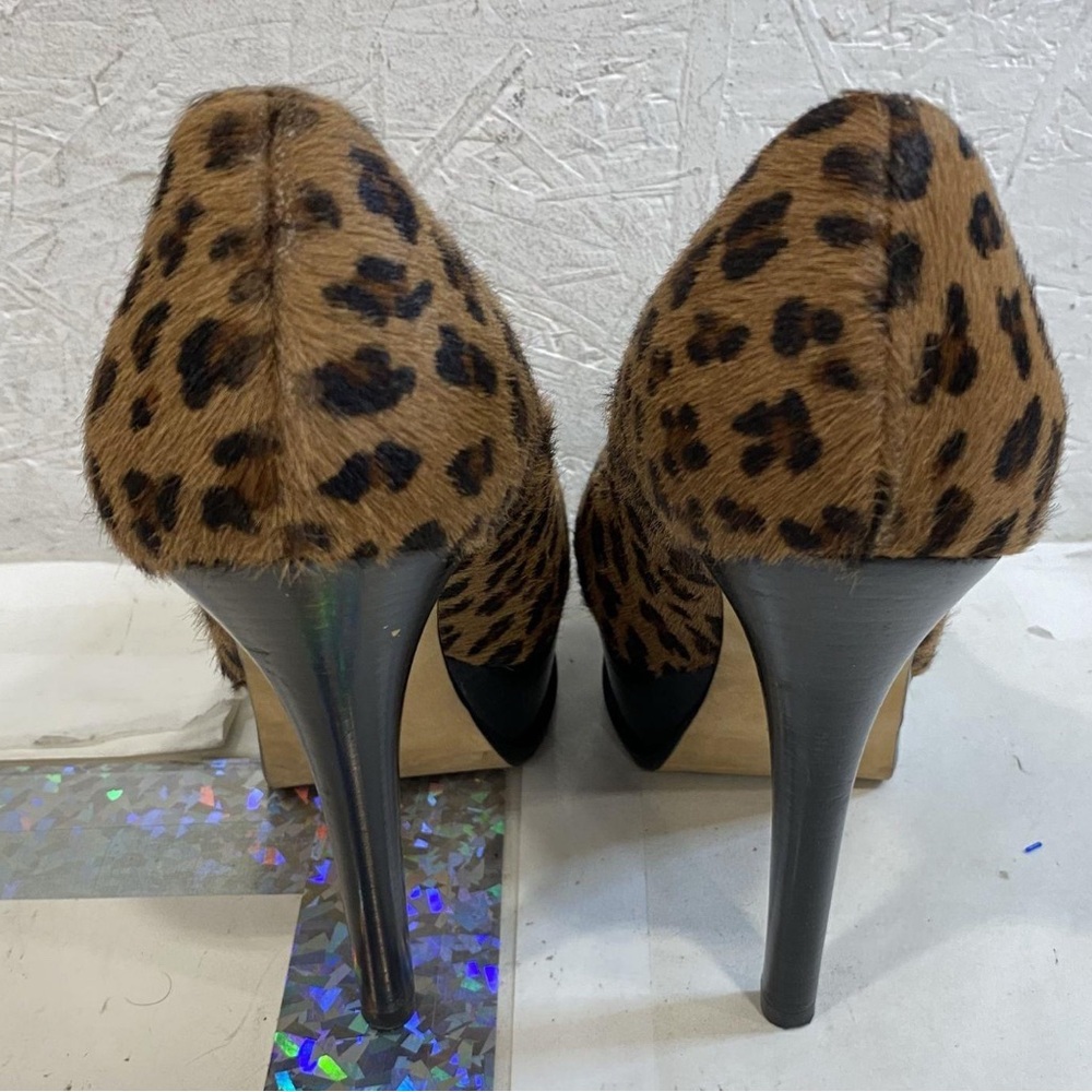 Fendi Brown Leopard Print Calf Hair Heels - Picture 4 of 7